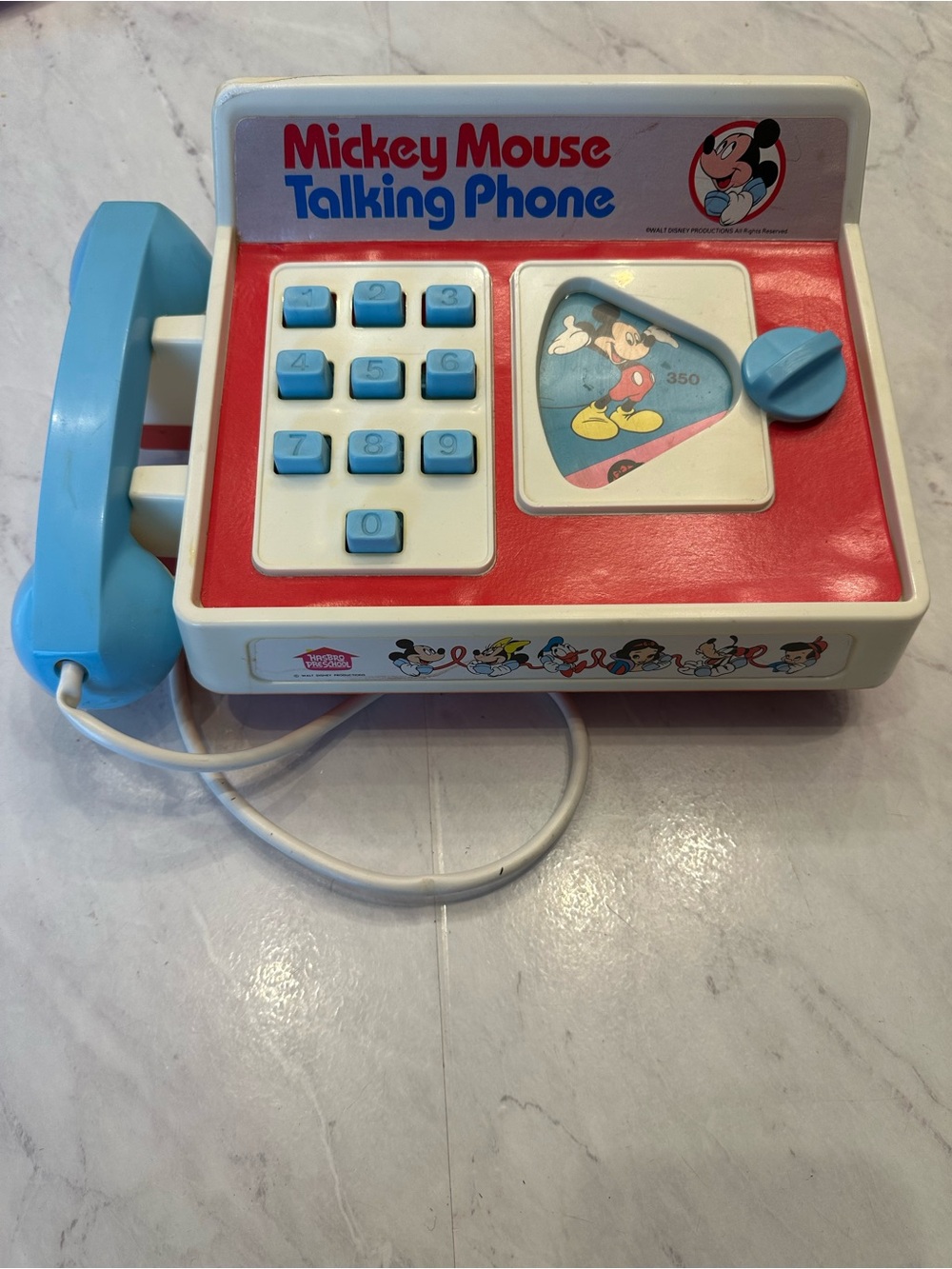 Vintage 1985 Hasbro preschool Disney Mickey Mouse talking Phone toy nostalgic